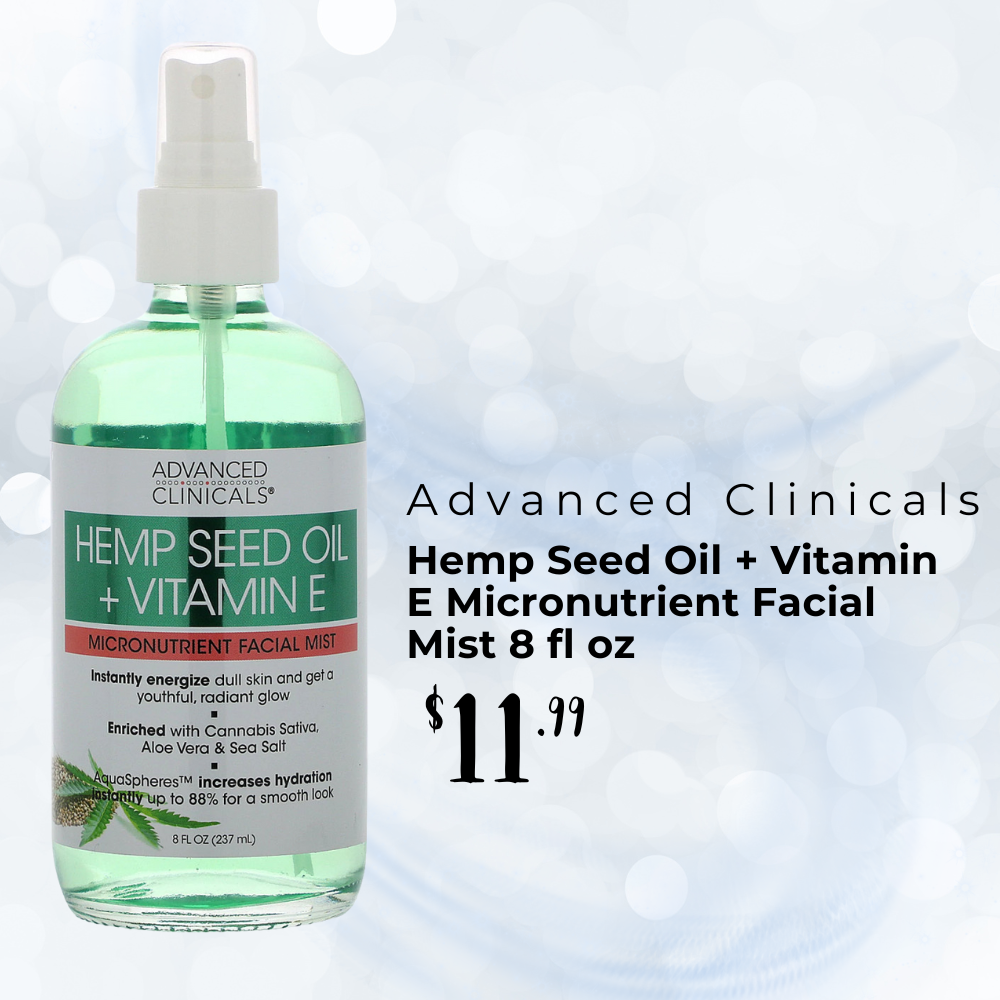 Advanced Clinicals Hemp Seed Oil + Vitamin E Micronutrient Facial Mist 8 fl oz from BuyMeBeauty