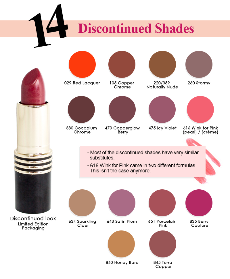 Revlon Super Lustrous Lipstick Colour Chart